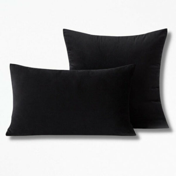 Coussin Rectangulaire Noir en VeloursMidnightPlush